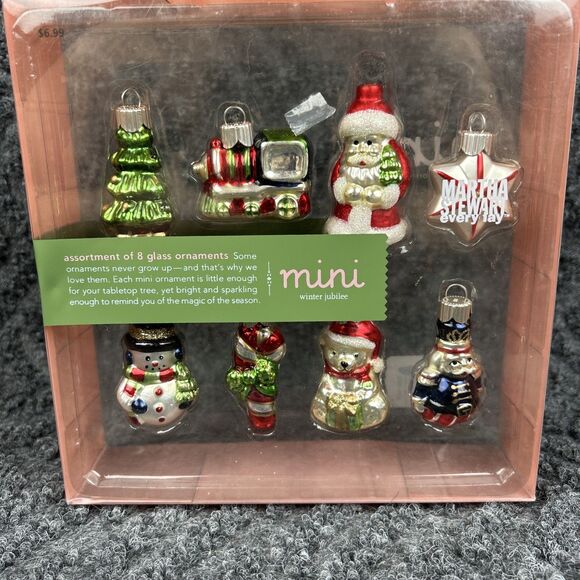 Martha Stewart Living Winter Jubilee Mini Christmas Ornaments Shatter Resistance - Picture 1 of 9